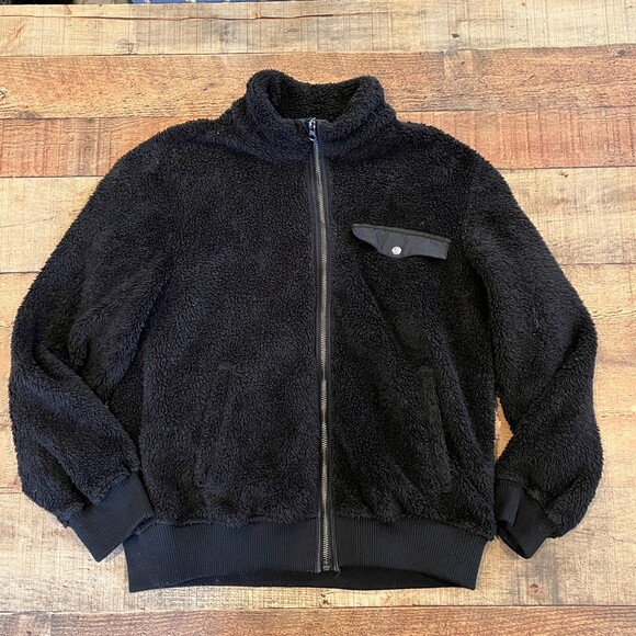 Rails Austin Black High Pile Fleece Full Zip Front Jacket XS Sherpa - Picture 10 of 11